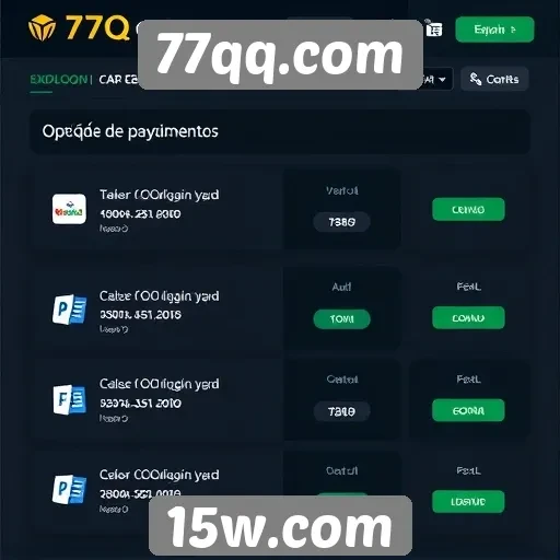 Opções de pagamento oferecidas pelo 77qq.com